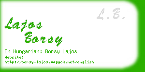 lajos borsy business card